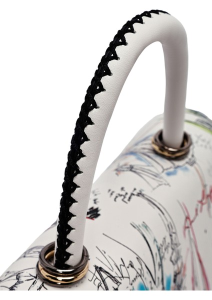 Kadın Krem Uzun Askılı Baskılı Kol Çantası 25SBD252426