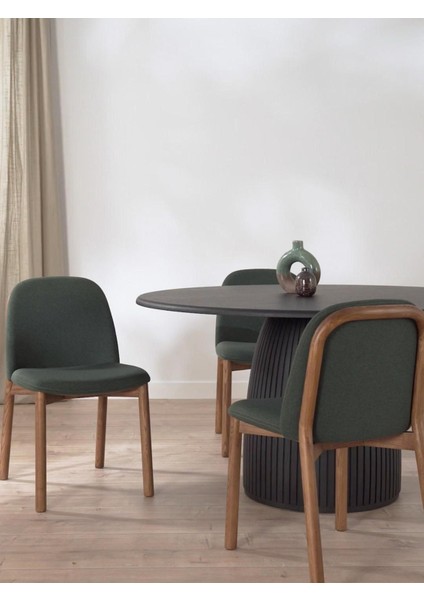 Julie Koyu Yeşil Döşemeli Dişbudak Ahşap Sandalye modelleri