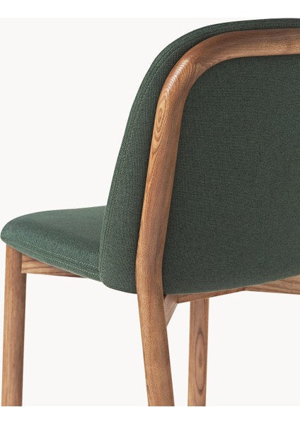Julie Koyu Yeşil Döşemeli Dişbudak Ahşap Sandalye