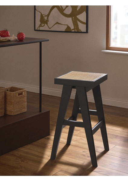 Sissi Viyana Hasır Bar Taburesi – Koyu Ahşap Iskelet, Bej Oturak modelleri