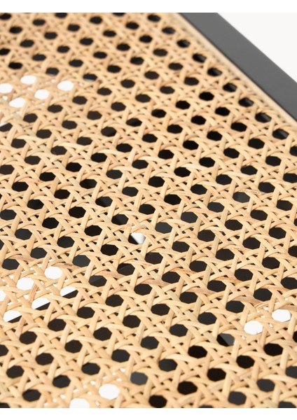 Sissi Viyana Hasır Bar Taburesi – Koyu Ahşap Iskelet, Bej Oturak