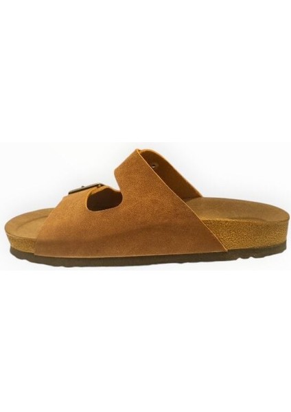 Kadın Çift Bant Nubuk Terlik Taba - 39 fırsatları
