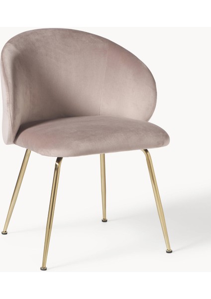 Luisa Döşemeli Sandalye Seti (2’li) – Taupe & Bej Kumaş, Siyah Metal Ayaklı fiyatları