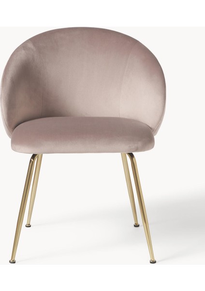 Luisa Döşemeli Sandalye Seti (2’li) – Taupe & Bej Kumaş, Siyah Metal Ayaklı fırsatları