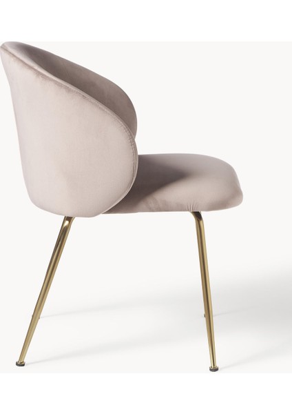 Luisa Döşemeli Sandalye Seti (2’li) – Taupe & Bej Kumaş, Siyah Metal Ayaklı indirimleri