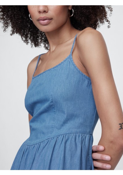 Kadın Denim Mavi Denim Maxi Elbise indirimleri