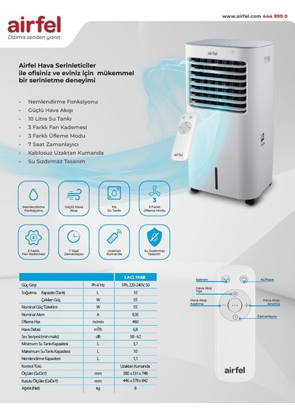 Tempovendo Airfel Evoparatif Sulu Hava Serinletici Soğutucu LACL10AB modelleri