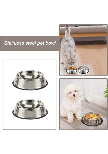 2'li Paslanmaz Çelik Mama ve Su Kabı, Renkli, 16 Cm, 250 ml fiyatları