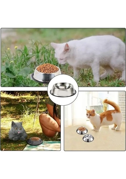 2'li Paslanmaz Çelik Mama ve Su Kabı, Renkli, 16 Cm, 250 ml modelleri