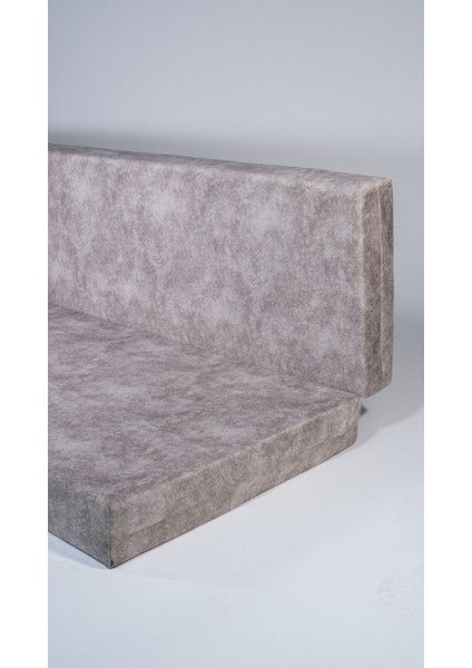 Katlanır Sünger Yatak 60*40*185*10 cm Uzunluk Gri Sünger Dallas Kumaş