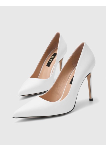 Linz Hakiki Deri Beyaz Kadın Stiletto fiyatları