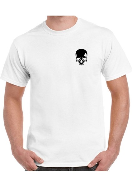 Alfa Kurukafa Skull Göğüs Logo Baskılı tişört