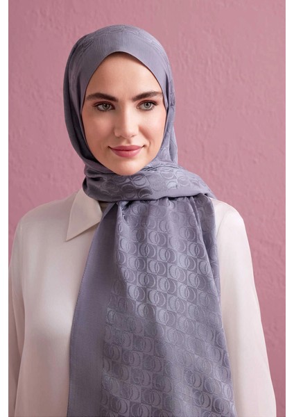 Dama Logo Gri Shiny Jakar Şal 251-3029-014 fırsatları
