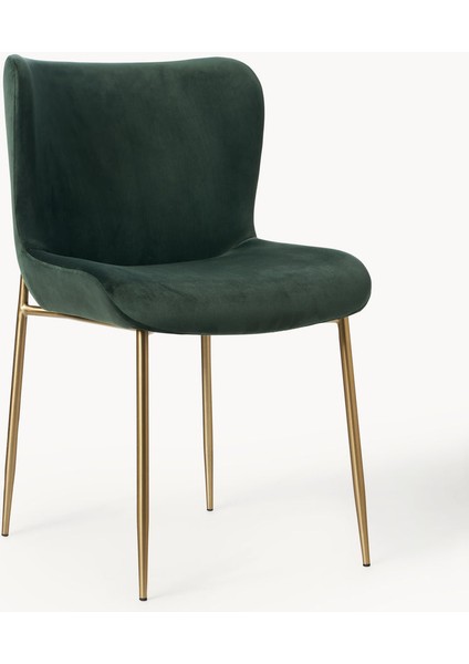 Tess Kadife Sandalye - 30.000 Martindale, Kavisli Form, Metal Ayaklı, Konforlu Tasarım