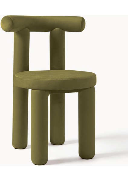 Calan Kadife Sandalye – 30.000 Martindale, Kavisli Form, Konforlu ve Modern Tasarım