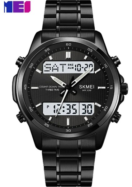 Skmei 2049 Black Dijital Analo Klas Erkek Kol Saati