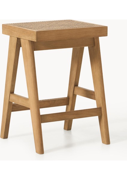 Sissi Hasır Tezgah Taburesi: Pierre Jeanneret Esintili, Koyu Ahşap, El Yapımı fiyatları