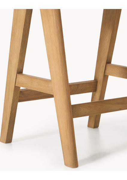 Sissi Hasır Tezgah Taburesi: Pierre Jeanneret Esintili, Koyu Ahşap, El Yapımı