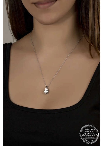 Swarovski Crystal Taşlı Damla Gümüş Kadın Kolye fiyatları
