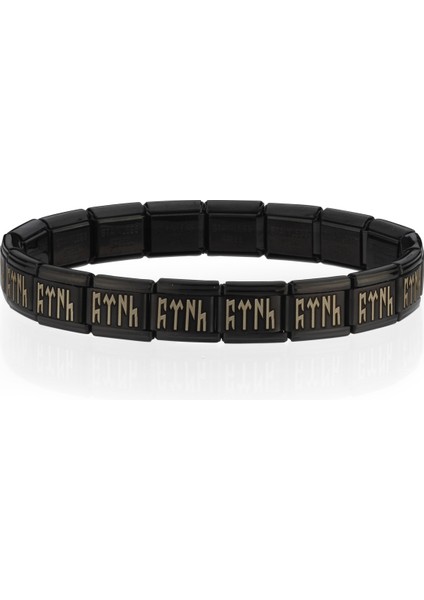 Göktürkçe Türk Yazılı Italyan Charm Unisex Çelik Bileklik SCB56 fiyatları