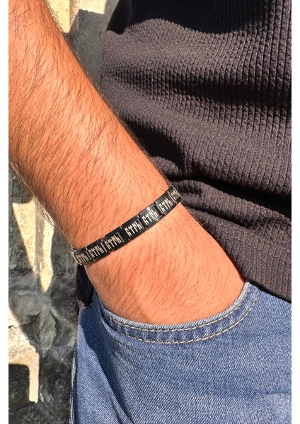 Göktürkçe Türk Yazılı Italyan Charm Unisex Çelik Bileklik SCB56 modelleri