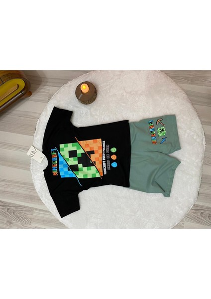 Minecraft Mükemmel Kaliteli Baskı Erkek Çocuk Alt Üst Takım indirimleri