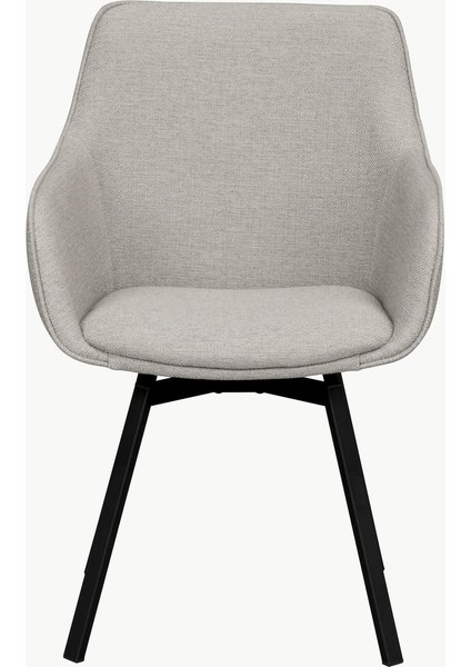 Alison Döner Koltuk Seti (2 Adet): Krem Beyaz, Koyu Ahşap Ayaklı fırsatları