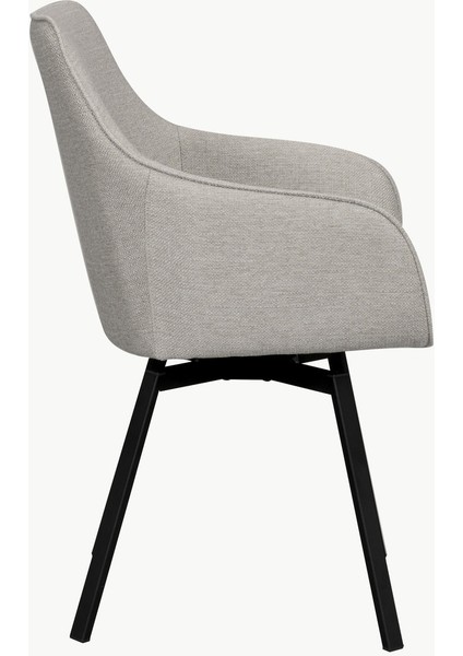 Alison Döner Koltuk Seti (2 Adet): Krem Beyaz, Koyu Ahşap Ayaklı indirimleri