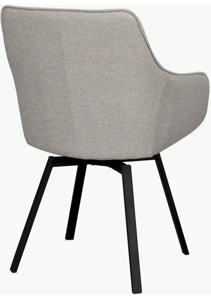 Alison Döner Koltuk Seti (2 Adet): Krem Beyaz, Koyu Ahşap Ayaklı