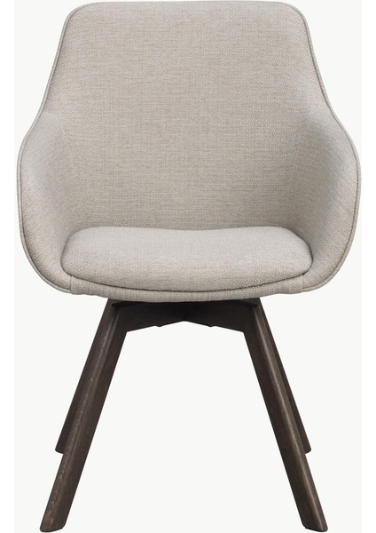 Alison Döner Koltuk Seti (2 Adet): Krem Beyaz, Koyu Ahşap Ayaklı modelleri