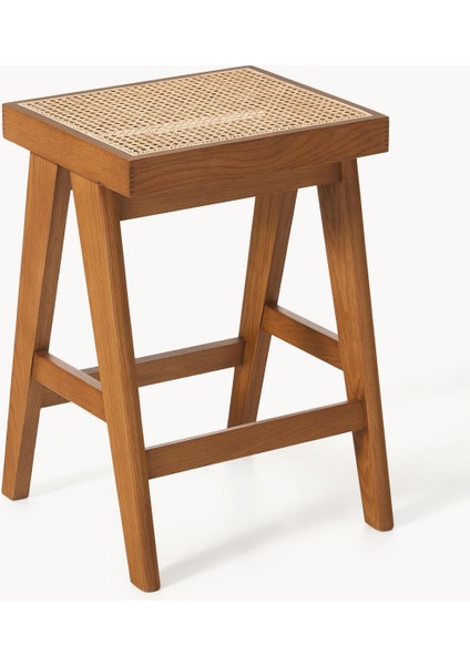 Sissi Viyana Hasır Bar Taburesi – Siyah Iskelet, Bej Oturak