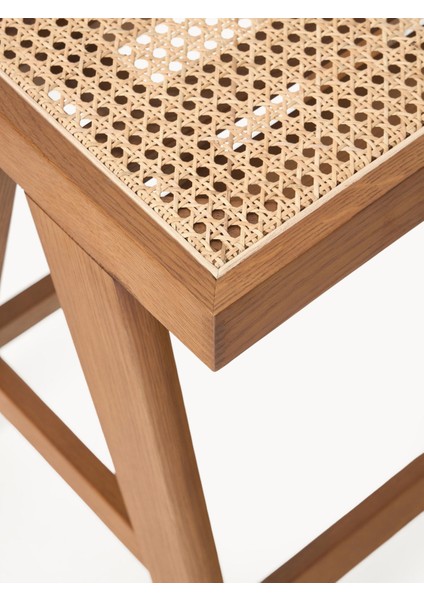 Sissi Viyana Hasır Bar Taburesi – Siyah Iskelet, Bej Oturak