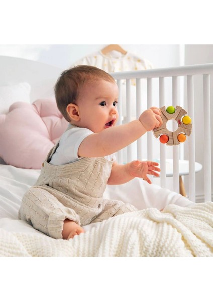 Bebekler Için Renkli Ahşap Rattle Oyuncak, Almanya Üretimi