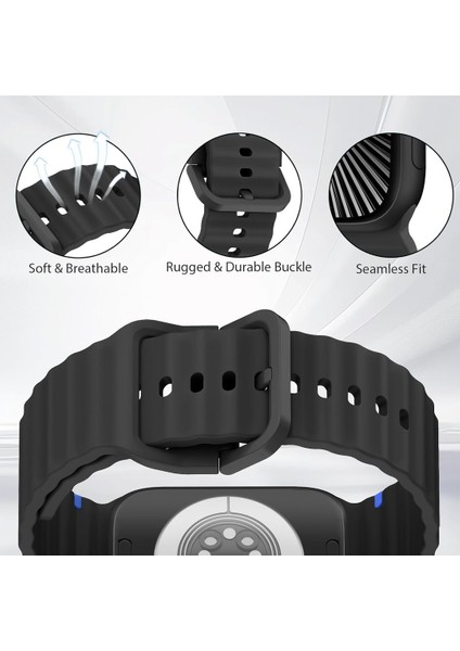 Apple Watch 4 5 6 7 8 9 10 Se Ultra Uyumlu 44 45 46 49MM Dalgalı Tasarım Silikon Kordon Kayış fiyatları
