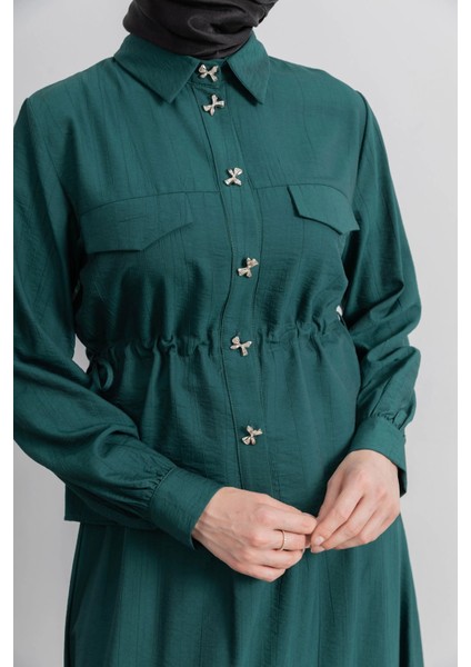 Bel Büzgü Detaylı Etek Takım - Zümrüt fırsatları