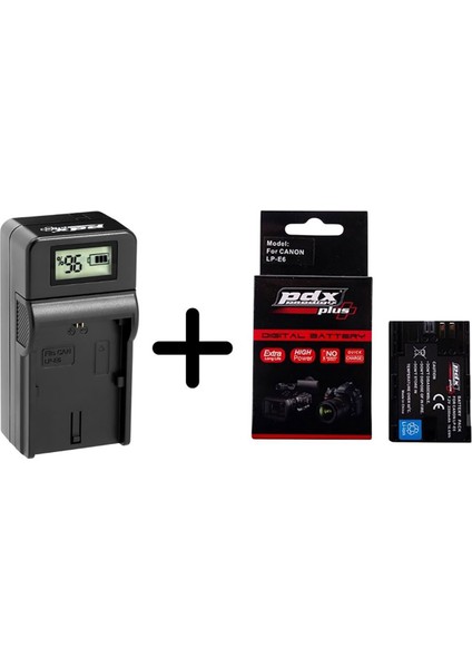 ,Canon Fotoğraf Makinesi İle Uyumlu LP-E6 Batarya Ve Şarj Cihazı.