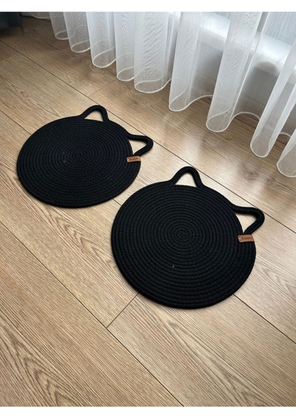 Şık Siyah Evcil Hayvan Beslenme Altlığı, 28X28 cm indirimleri