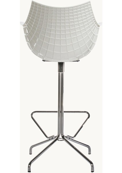 Meridiana Döner Plastik Bar Taburesi - Fildişi, Krom Ayaklı
