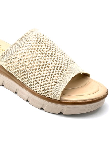 Poli Hafif Taban Günlük Triko Kadın Terlik Bej indirimleri