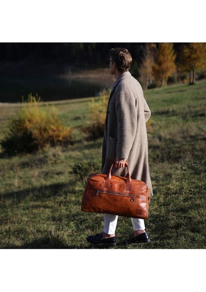 Austin Xl Deri Weekender Seyahat Çantası 50L Su Geçirmez Kahverengi Duffle Bag modelleri