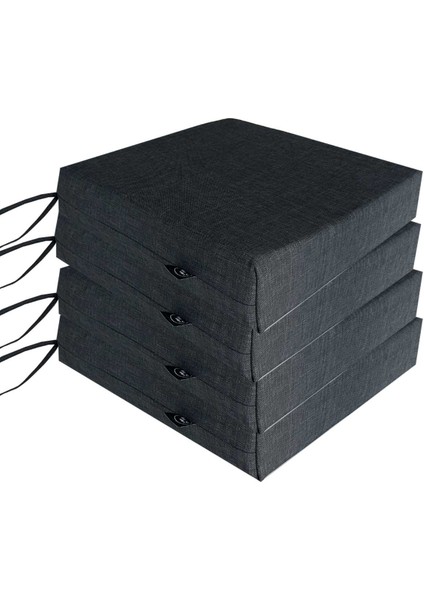 Sandalye Minderi Koltuk Minder Su Geçirmez Kolay Silinir Keten Kumaş 4 Adet