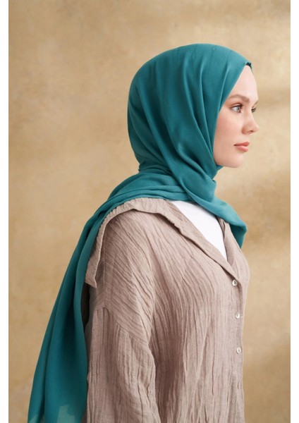 Petrol Yeşili Armanda Pamuk Modal Aden Desen Şal 3355 modelleri
