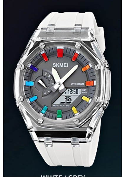 Skmei 2100 Renkli Spor Tasarım LED Erkek / Kadın Kol Saati