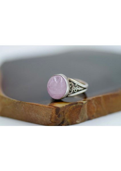 Pembe Kuvars Gümüş Yüzük
