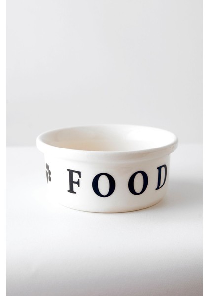 Beyaz Seramik Kedi ve Köpek Tekli Mama Su Kabı