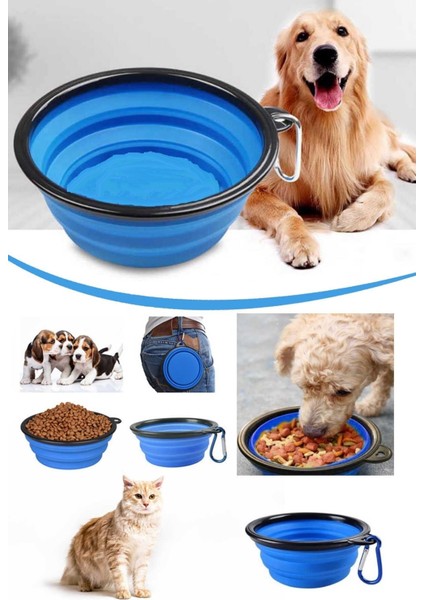 Katlanabilir 350 ml Kedi ve Köpek Mama ve Su Kabı, Pratik ve Kullanışlı
