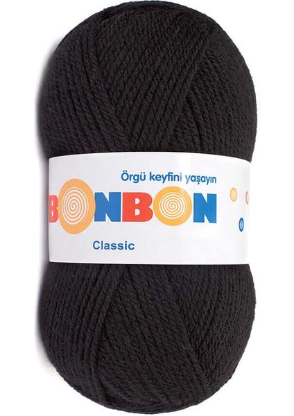 5 Adet Bonbon Classic El Örgü Ipi 98206 Siyah