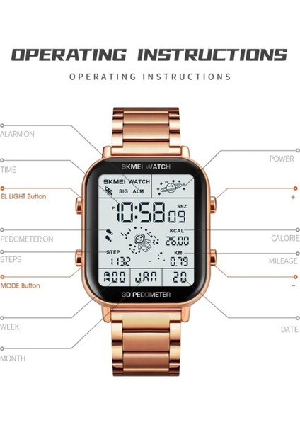 Skmei 1888 Dijital Moda Erkek Kol Saati LED