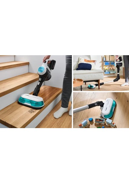 BCS71HYG1 2'si 1 Arada Süpürme ve Silme Unlimited 7 Prohygienic Aqua Beyaz