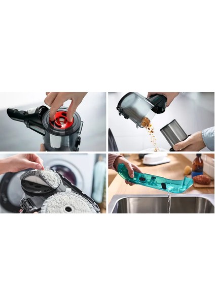 BCS71HYG1 2'si 1 Arada Süpürme ve Silme Unlimited 7 Prohygienic Aqua Beyaz